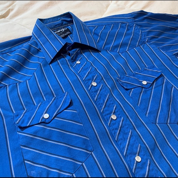 Wrangler Western Short Sleeve Pearl Snap Cowboy Cut Shirt 15.5 - Picture 2 of 4